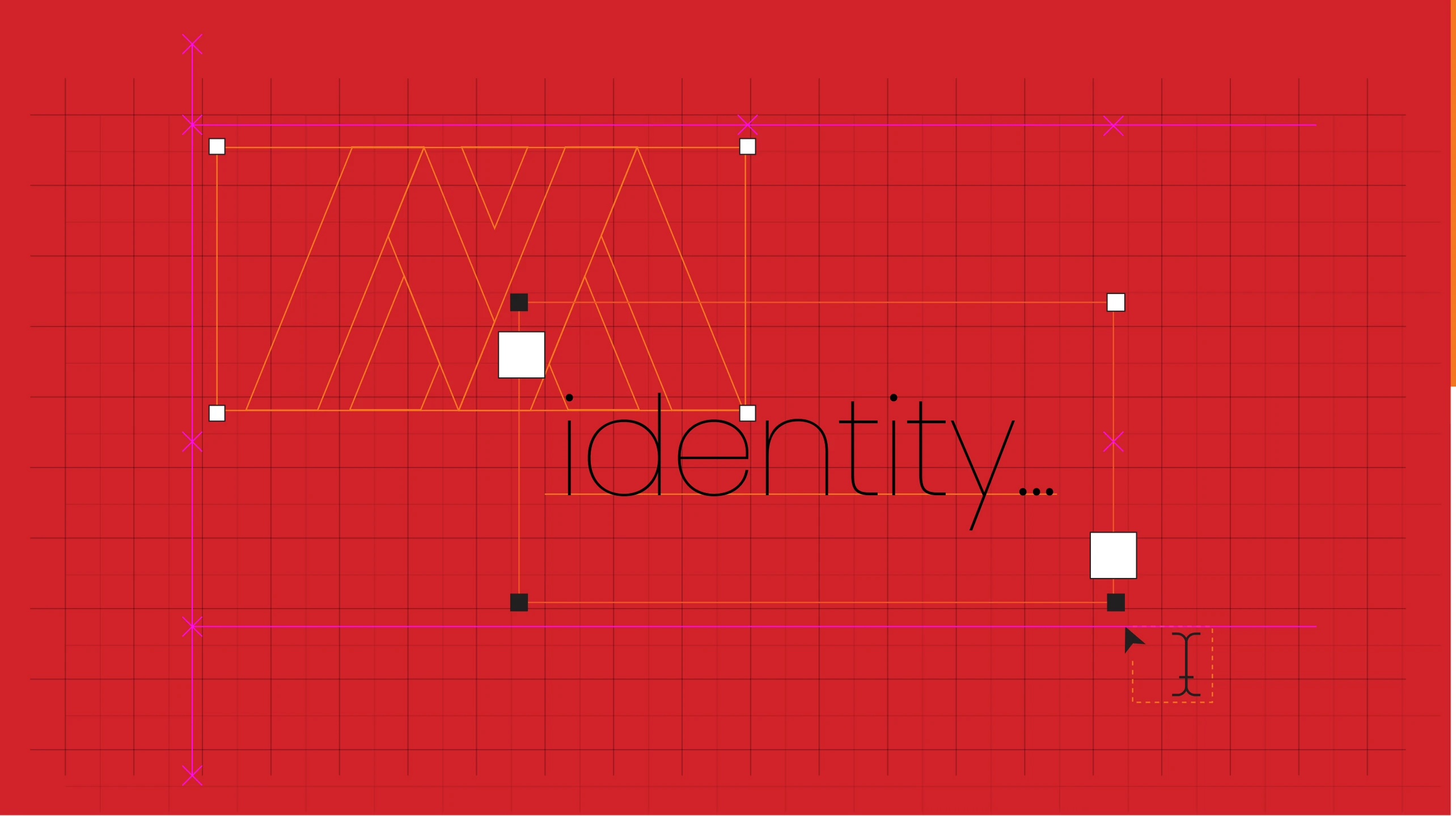 Mason Africa Group identity artwork: the Mason monogram under construction on a design grid